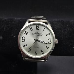 Moretti Silver Tone Quartz Watch Round Face Quartz WORKS Working